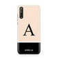 Black Neutral Personalised Initial Huawei Enjoy 10s Phone Case