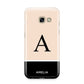 Black Neutral Personalised Initial Samsung Galaxy A3 2017 Case on gold phone