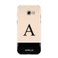 Black Neutral Personalised Initial Samsung Galaxy A5 2017 Case on gold phone