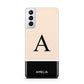 Black Neutral Personalised Initial Samsung S21 Plus Phone Case