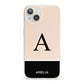 Black Neutral Personalised Initial iPhone 13 Clear Bumper Case