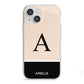 Black Neutral Personalised Initial iPhone 13 Mini TPU Impact Case with White Edges