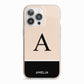 Black Neutral Personalised Initial iPhone 13 Pro TPU Impact Case with Pink Edges