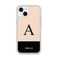 Black Neutral Personalised Initial iPhone 14 Clear Tough Case Starlight