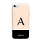 Black Neutral Personalised Initial iPhone 7 Bumper Case on Silver iPhone