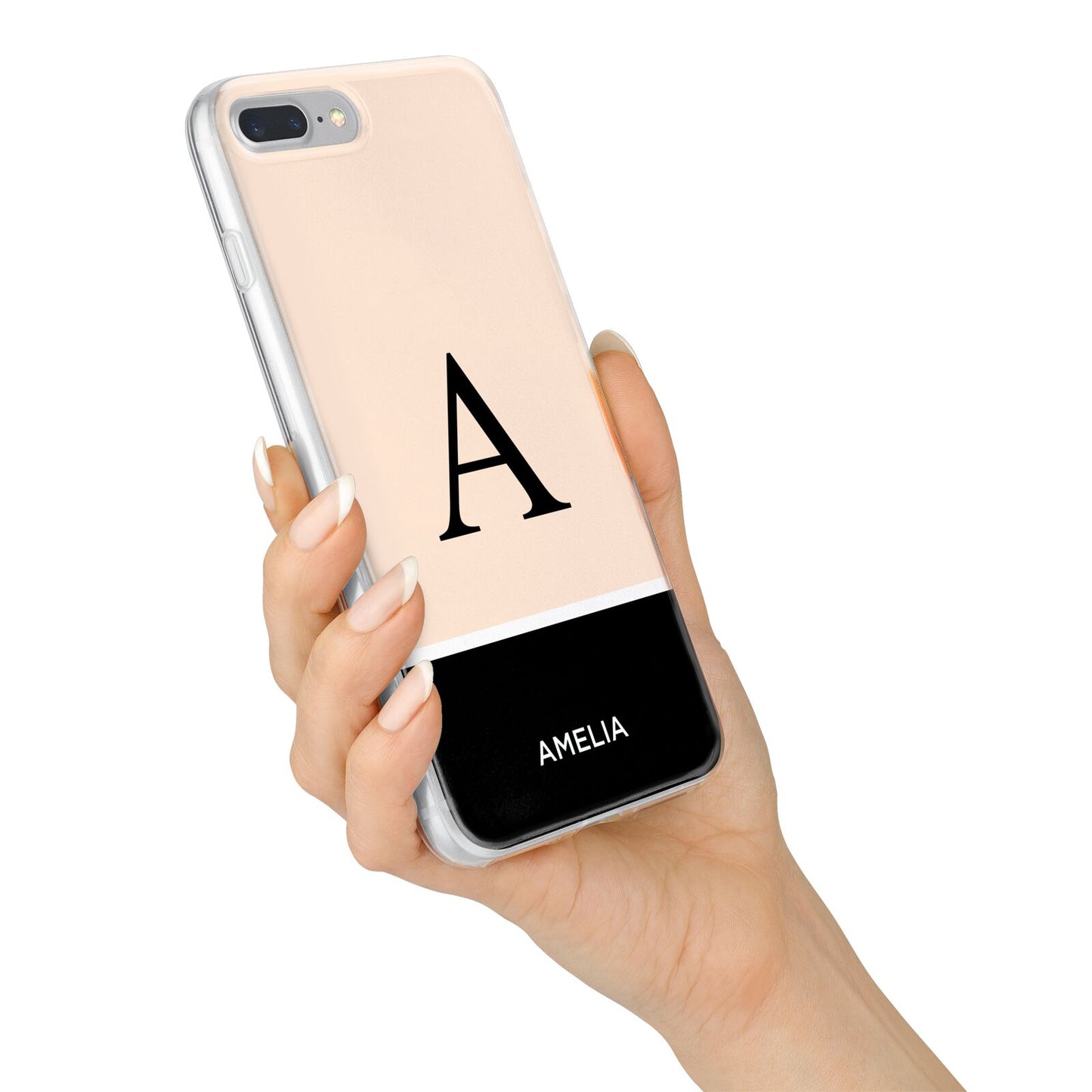 Black Neutral Personalised Initial iPhone 7 Plus Bumper Case on Silver iPhone Alternative Image