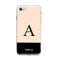 Black Neutral Personalised Initial iPhone 8 Bumper Case on Silver iPhone