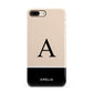 Black Neutral Personalised Initial iPhone 8 Plus 3D Snap Case on Gold Phone