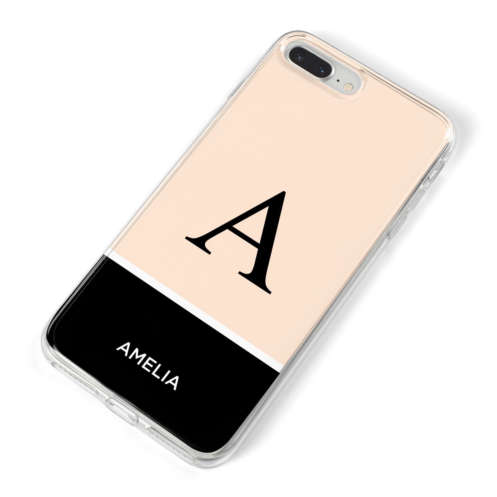 Black Neutral Personalised Initial iPhone 8 Plus Bumper Case on Silver iPhone Alternative Image