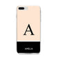Black Neutral Personalised Initial iPhone 8 Plus Bumper Case on Silver iPhone