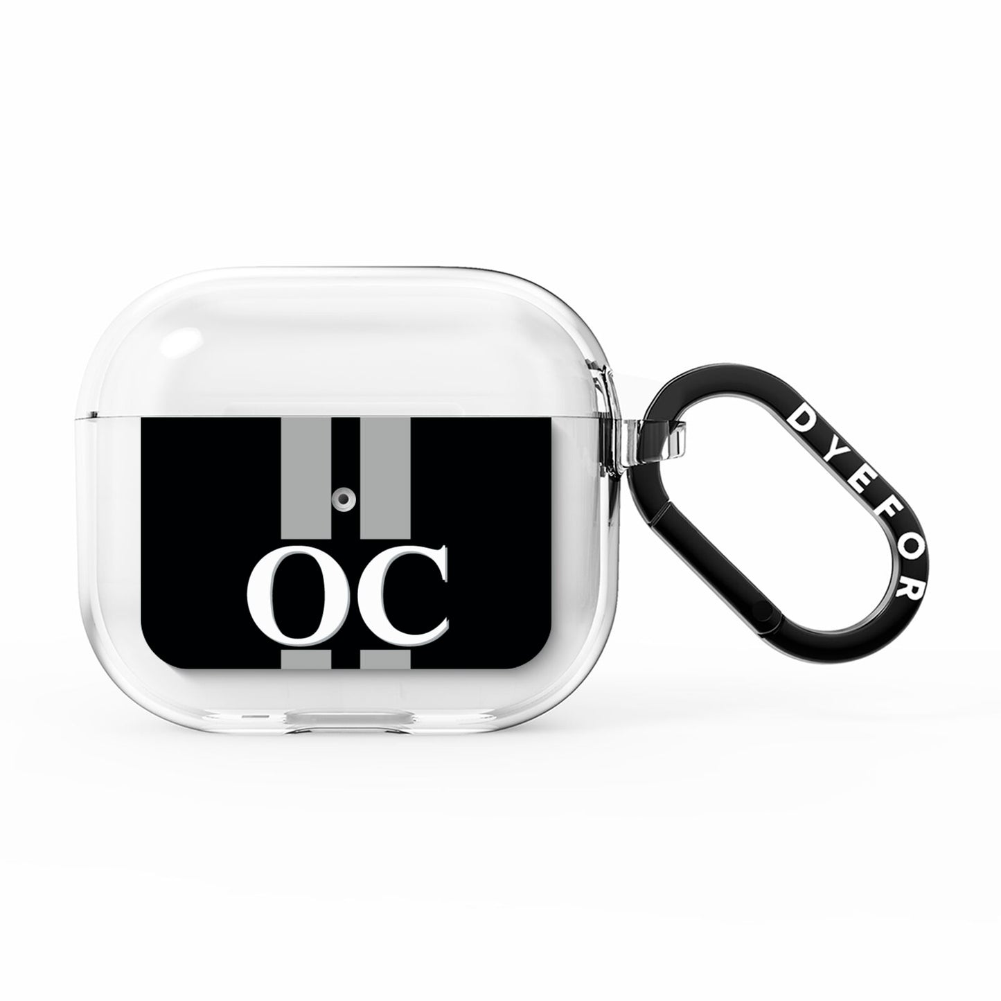 Black Personalised Initials AirPods Clear Case 3rd Gen