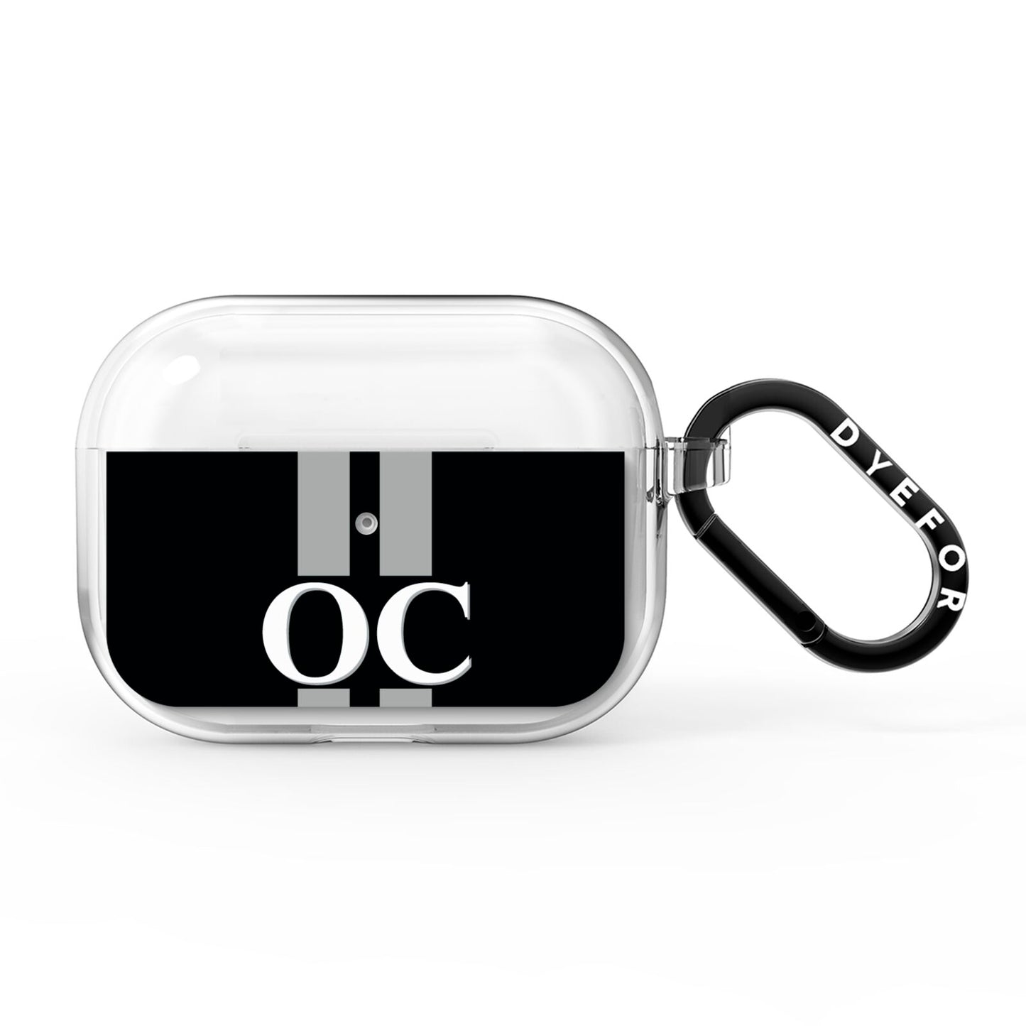 Black Personalised Initials AirPods Pro Clear Case