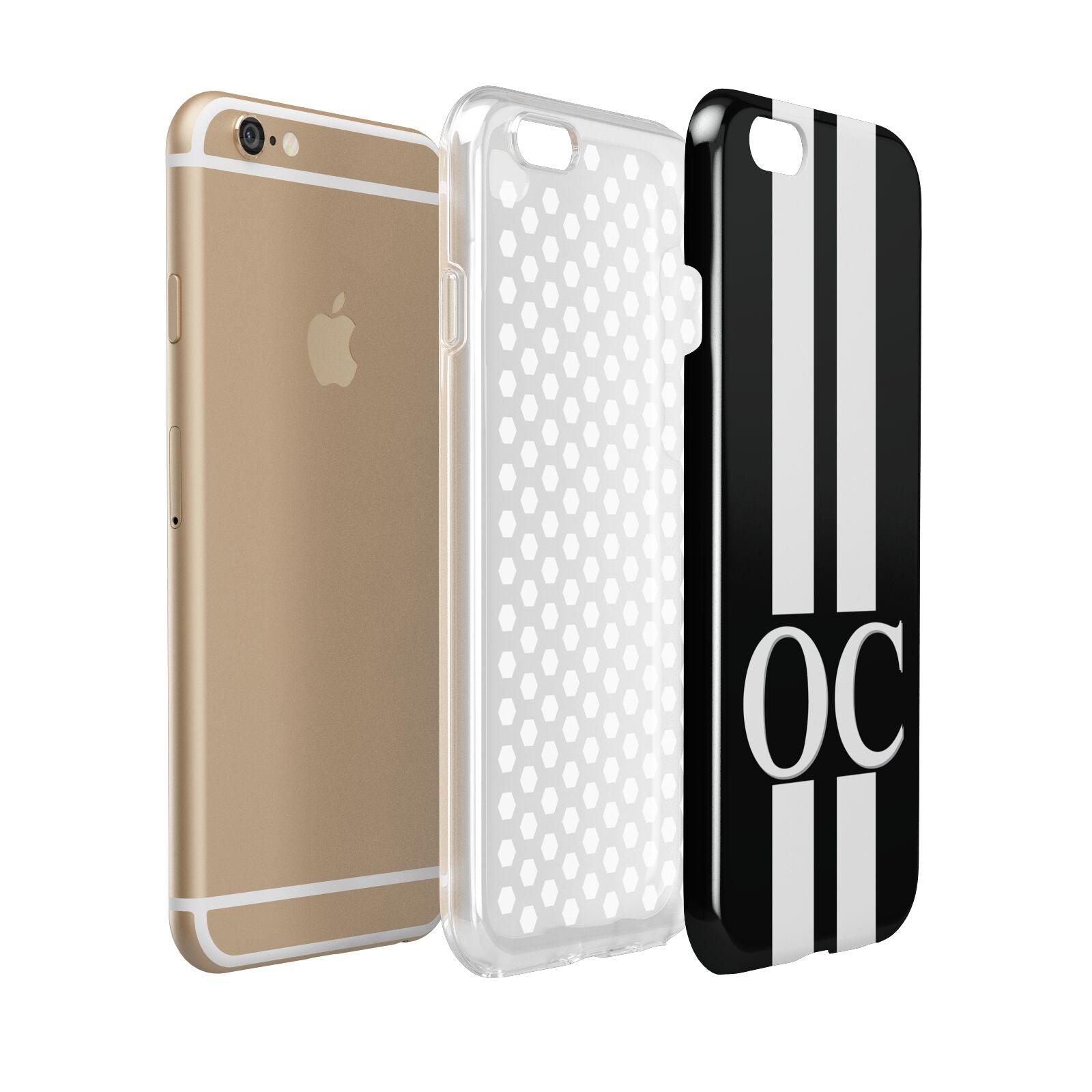 Black Personalised Initials Apple iPhone 6 3D Tough Case Expanded view