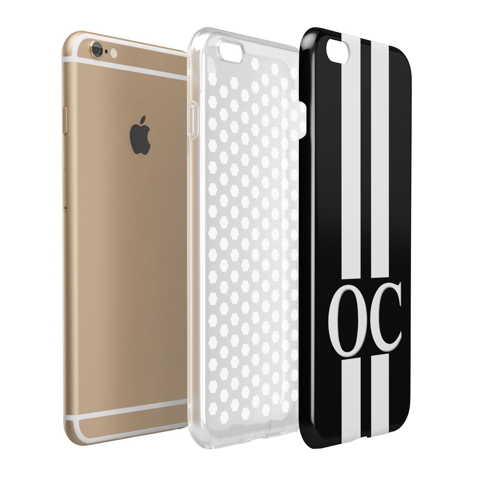 Black Personalised Initials Apple iPhone 6 Plus 3D Tough Case Expand Detail Image
