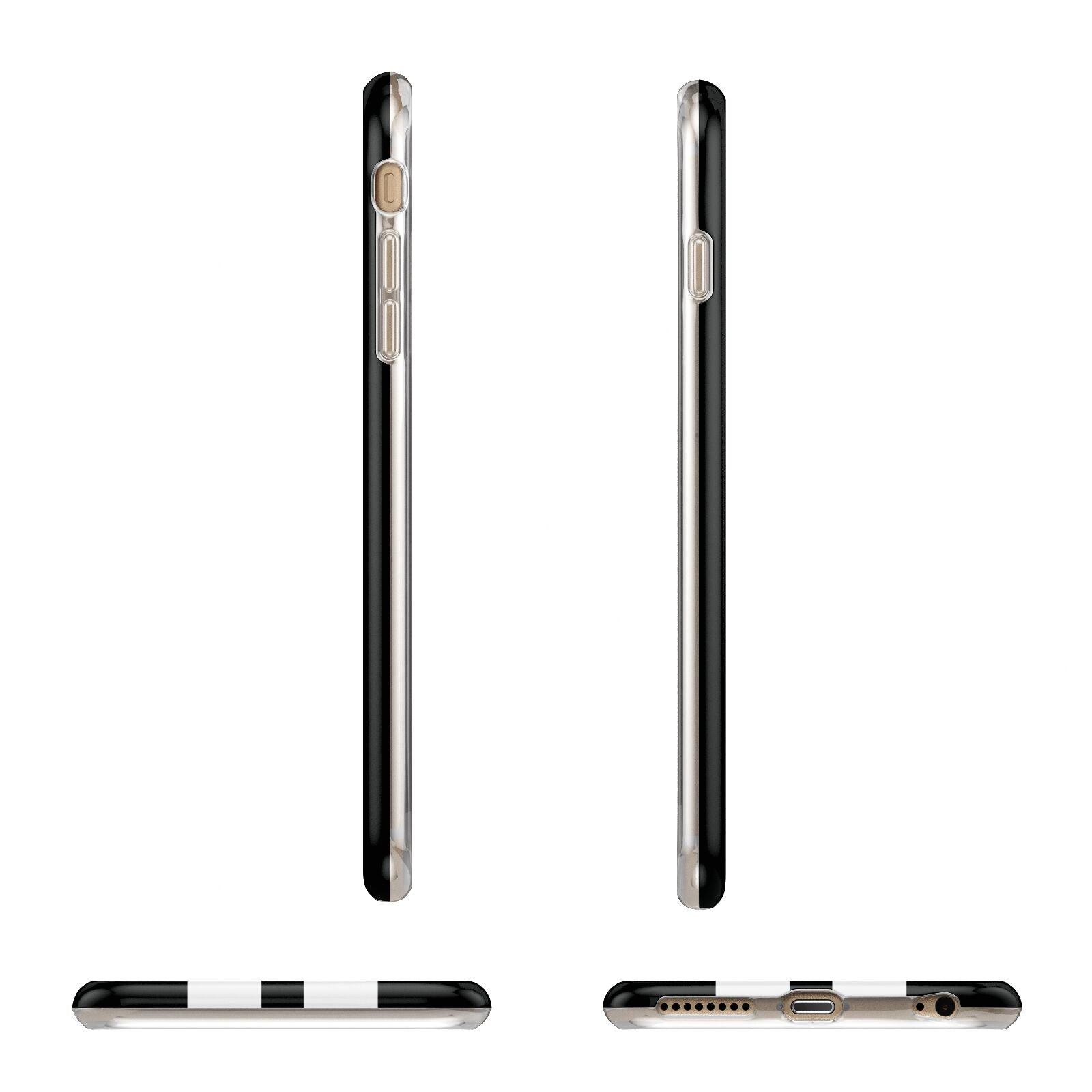 Black Personalised Initials Apple iPhone 6 Plus 3D Wrap Tough Case Alternative Image Angles