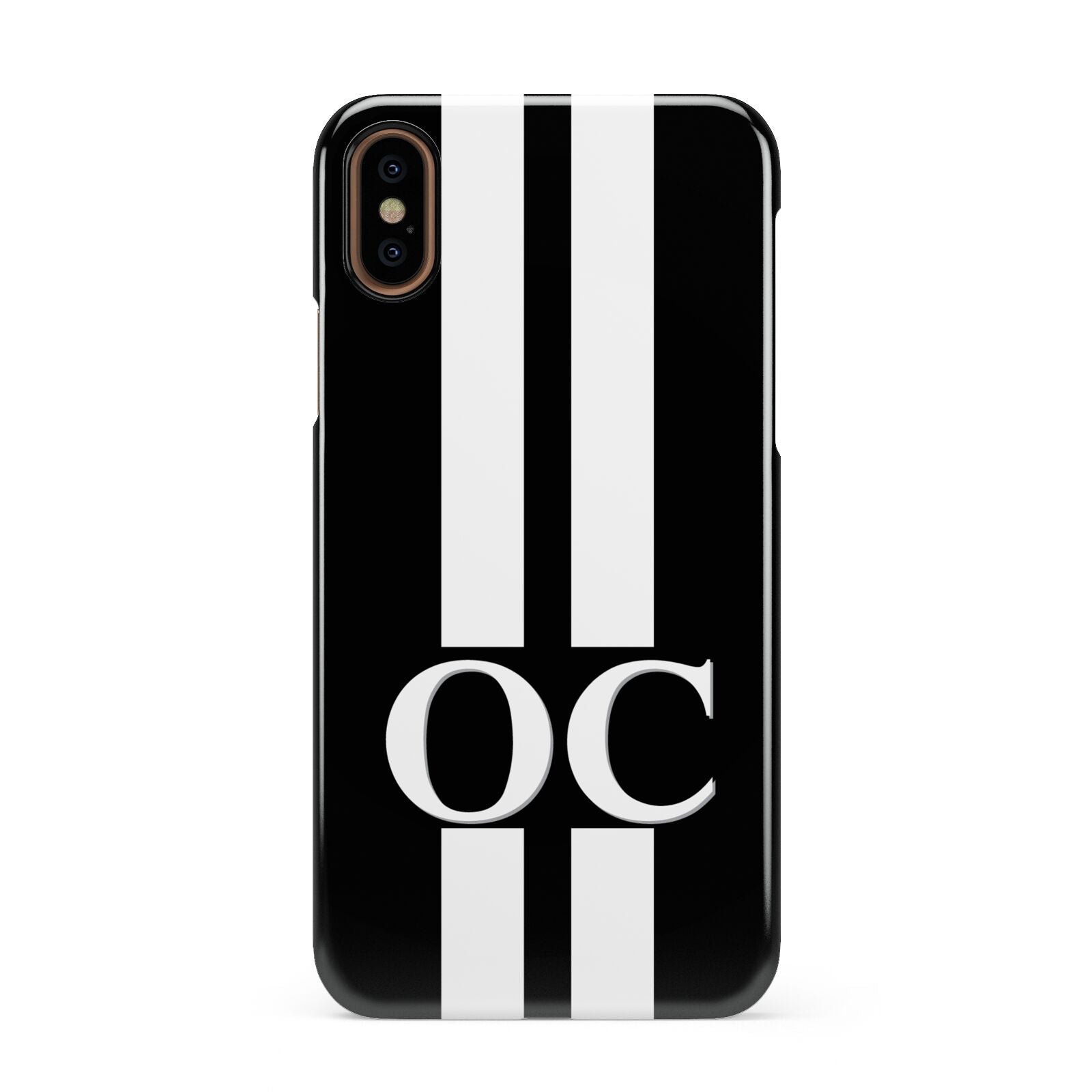 Black Personalised Initials Apple iPhone XS 3D Snap Case