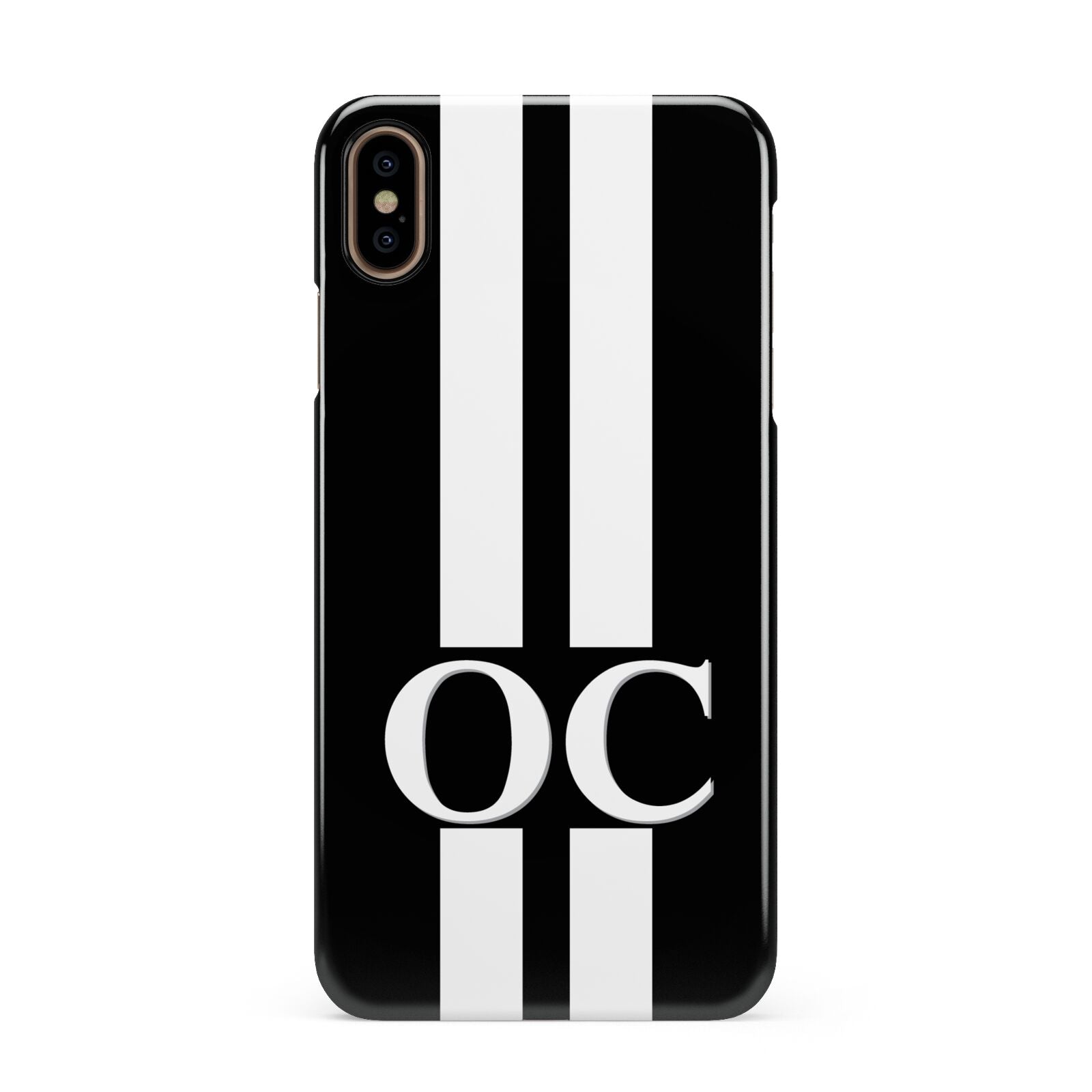 Black Personalised Initials Apple iPhone Xs Max 3D Snap Case