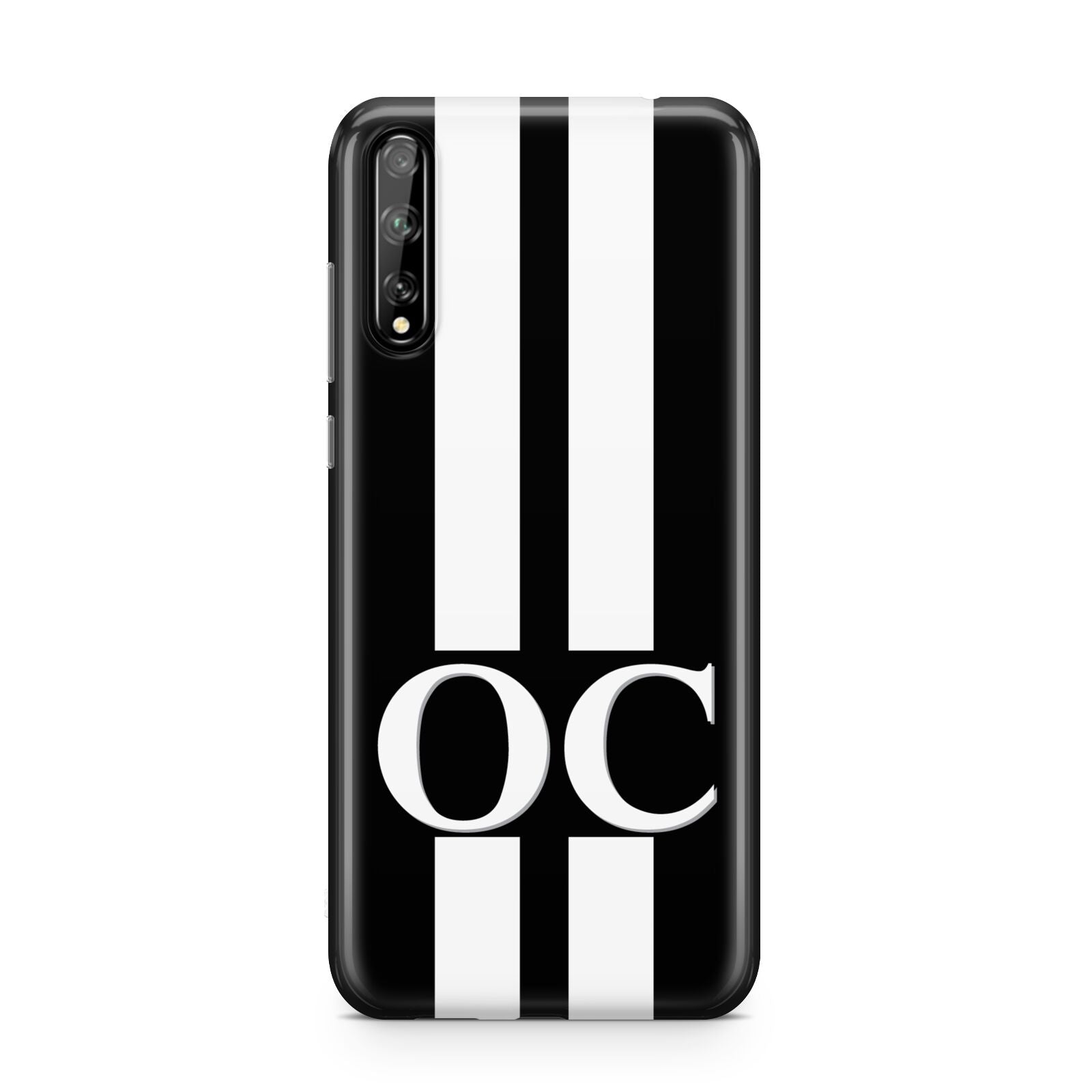 Black Personalised Initials Huawei Enjoy 10s Phone Case