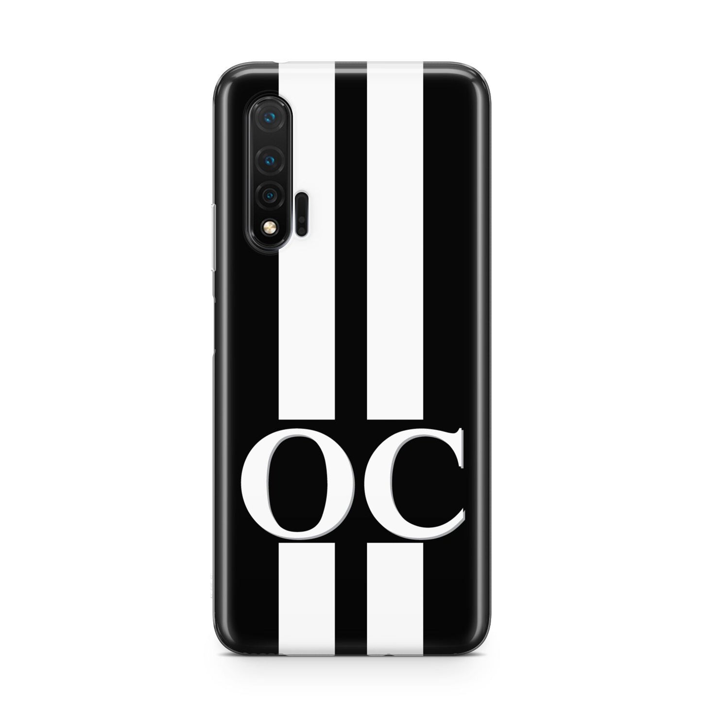 Black Personalised Initials Huawei Nova 6 Phone Case