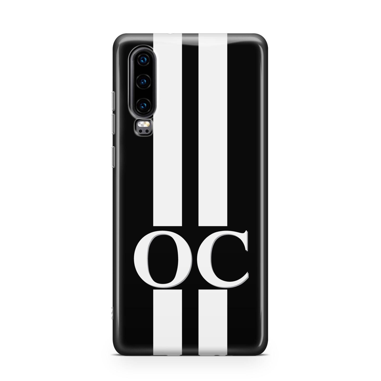 Black Personalised Initials Huawei P30 Phone Case