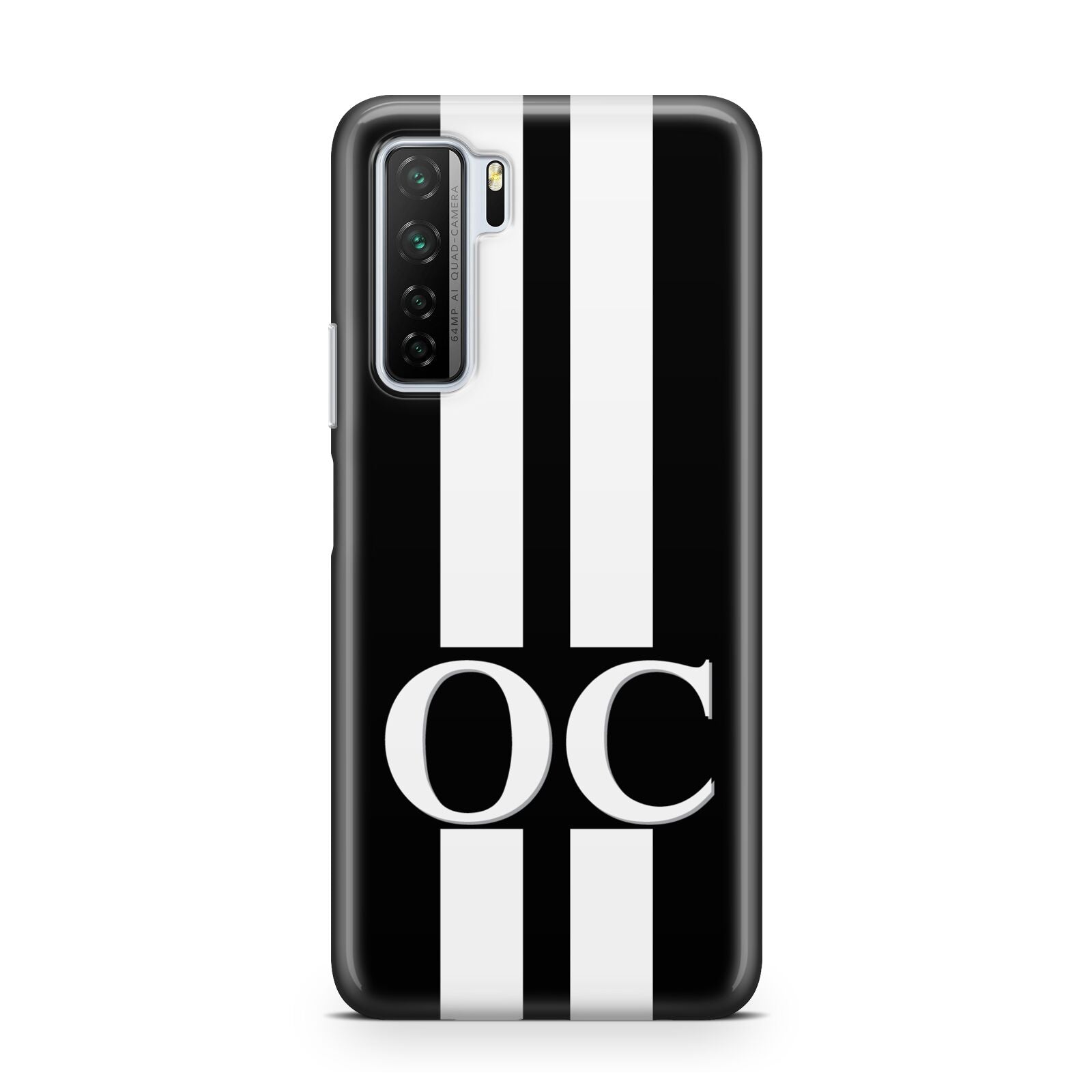 Black Personalised Initials Huawei P40 Lite 5G Phone Case