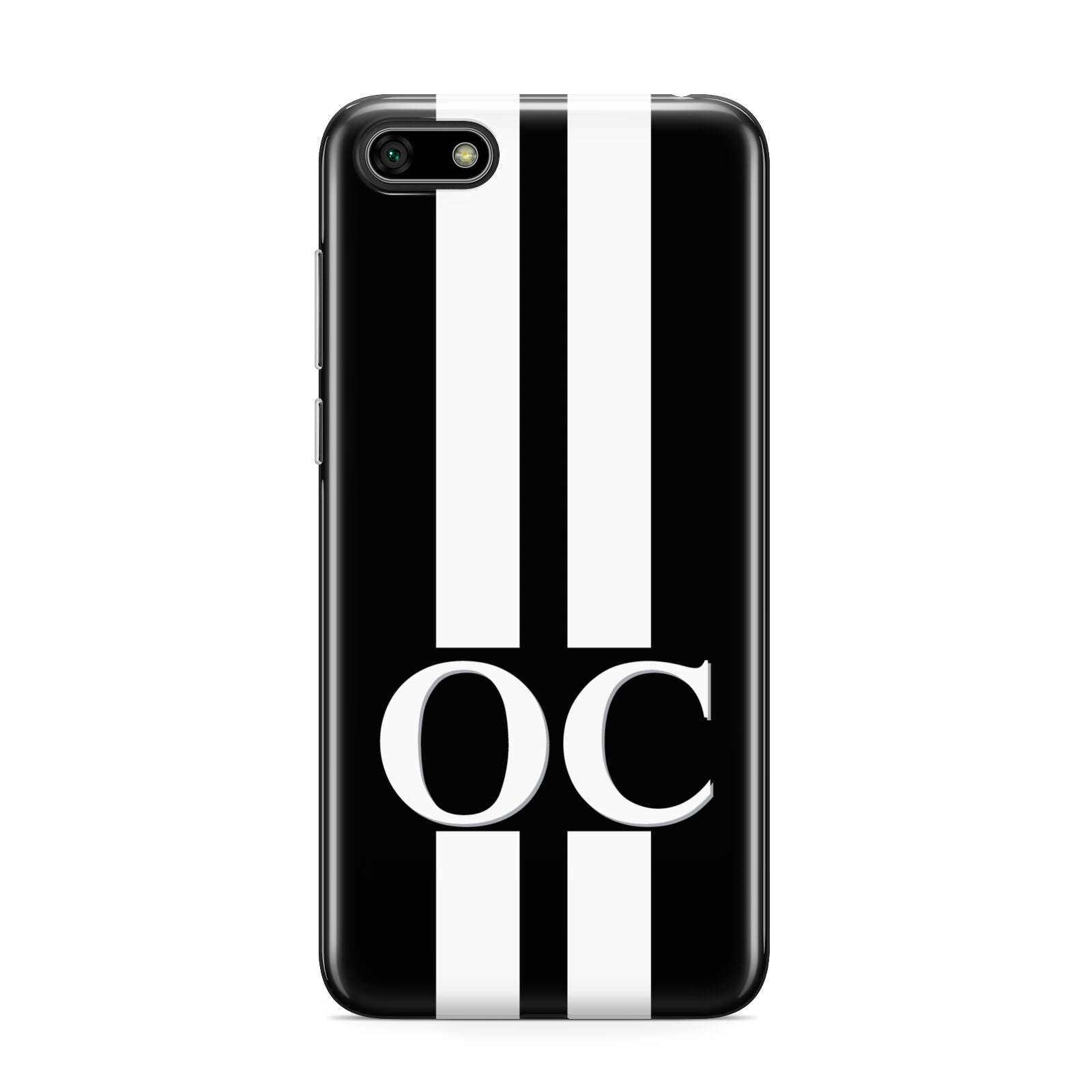 Black Personalised Initials Huawei Y5 Prime 2018 Phone Case