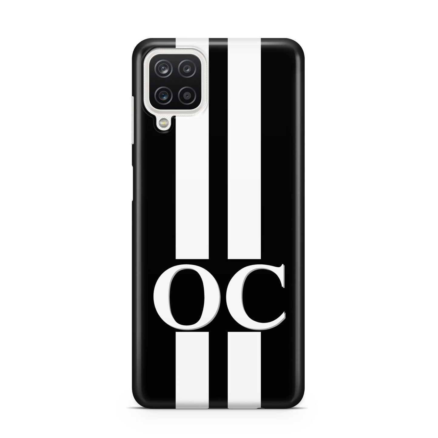 Black Personalised Initials Samsung A12 Case