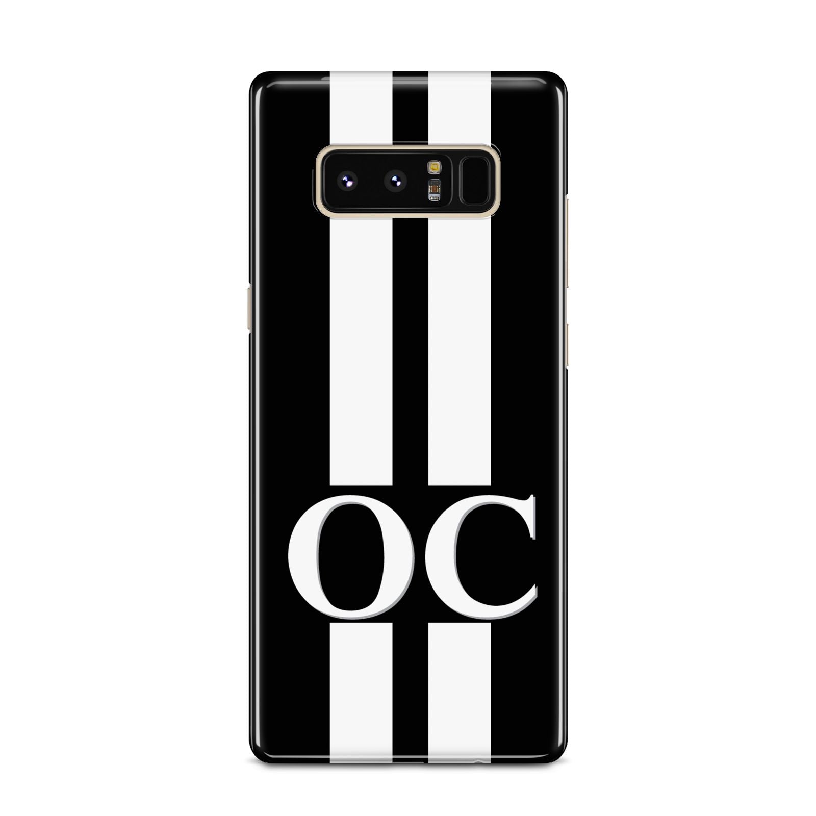 Black Personalised Initials Samsung Galaxy Note 8 Case