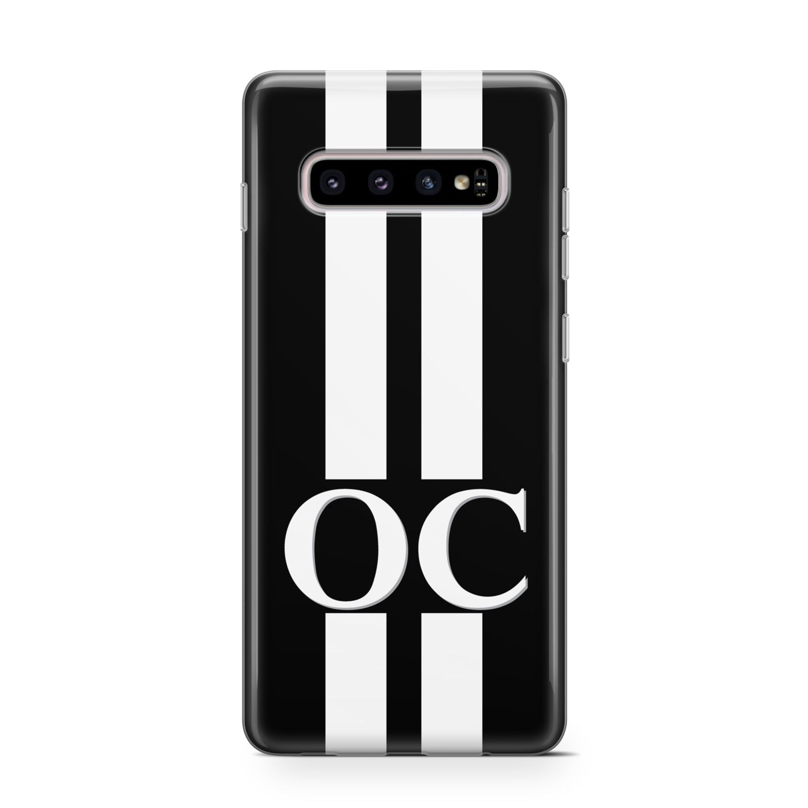 Black Personalised Initials Samsung Galaxy S10 Case