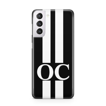 Black Personalised Initials Samsung S21 Case
