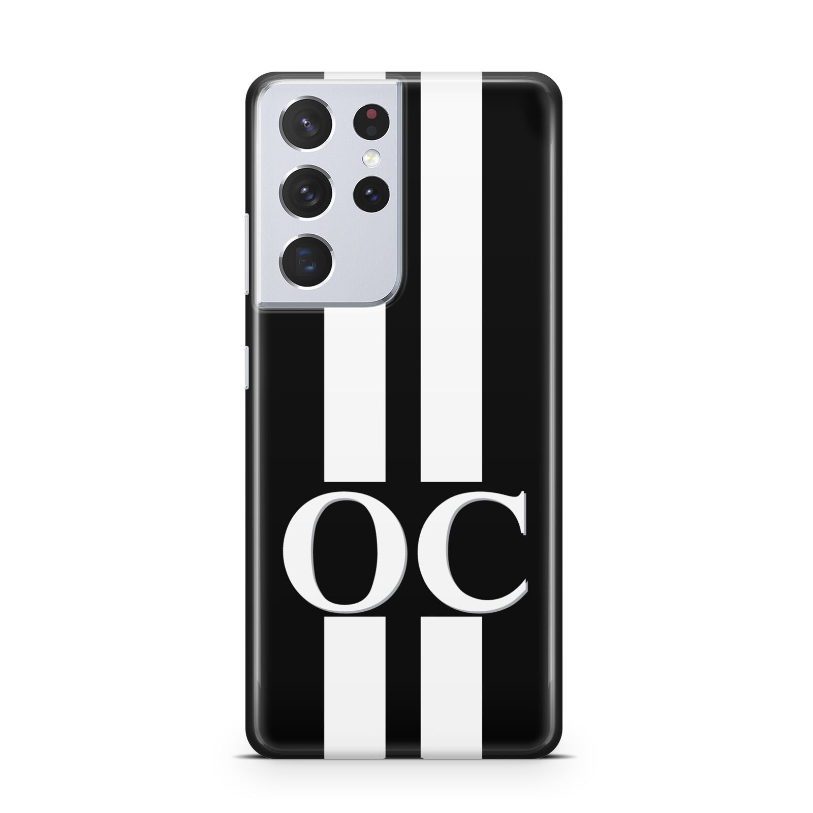 Black Personalised Initials Samsung S21 Ultra Case