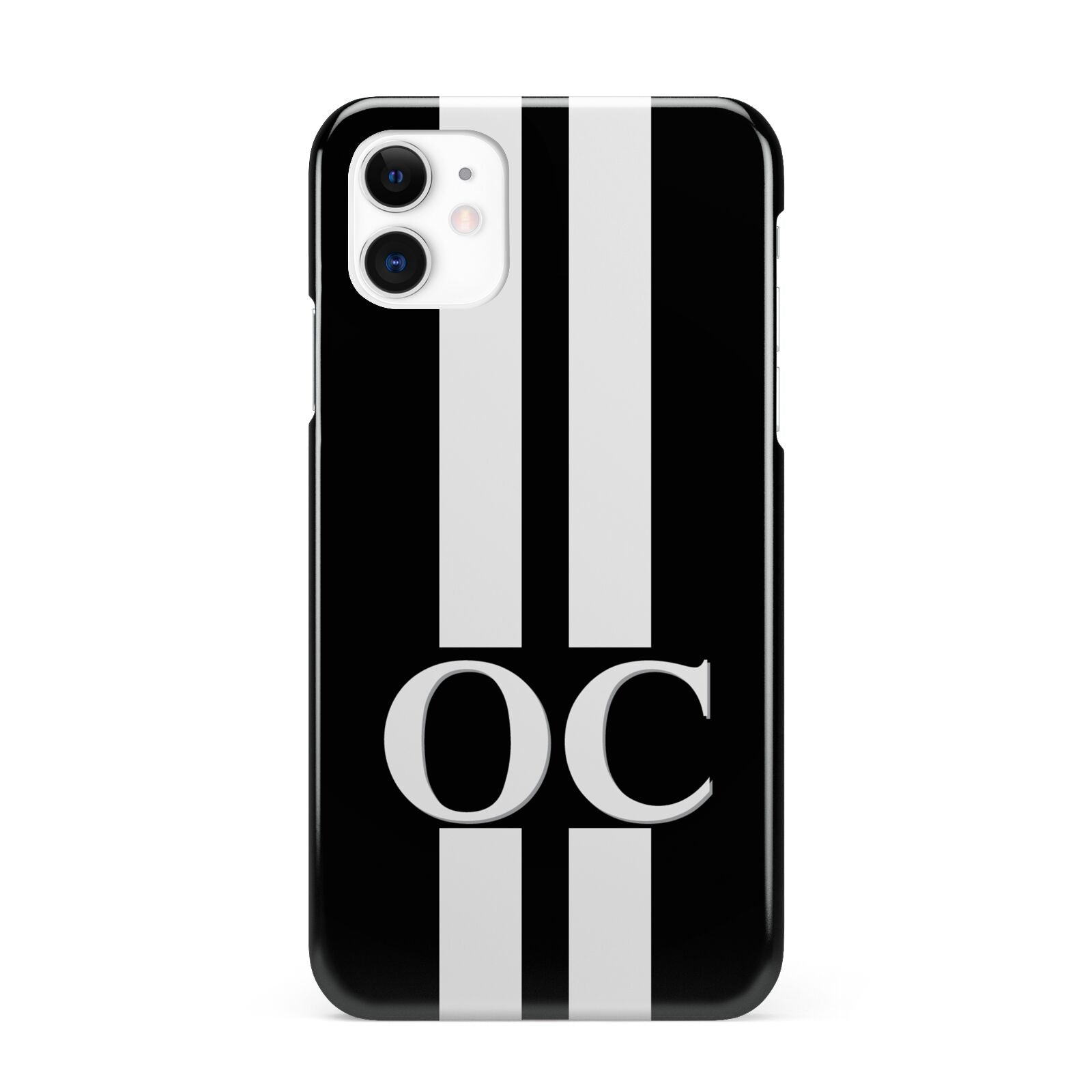 Black Personalised Initials iPhone 11 3D Snap Case