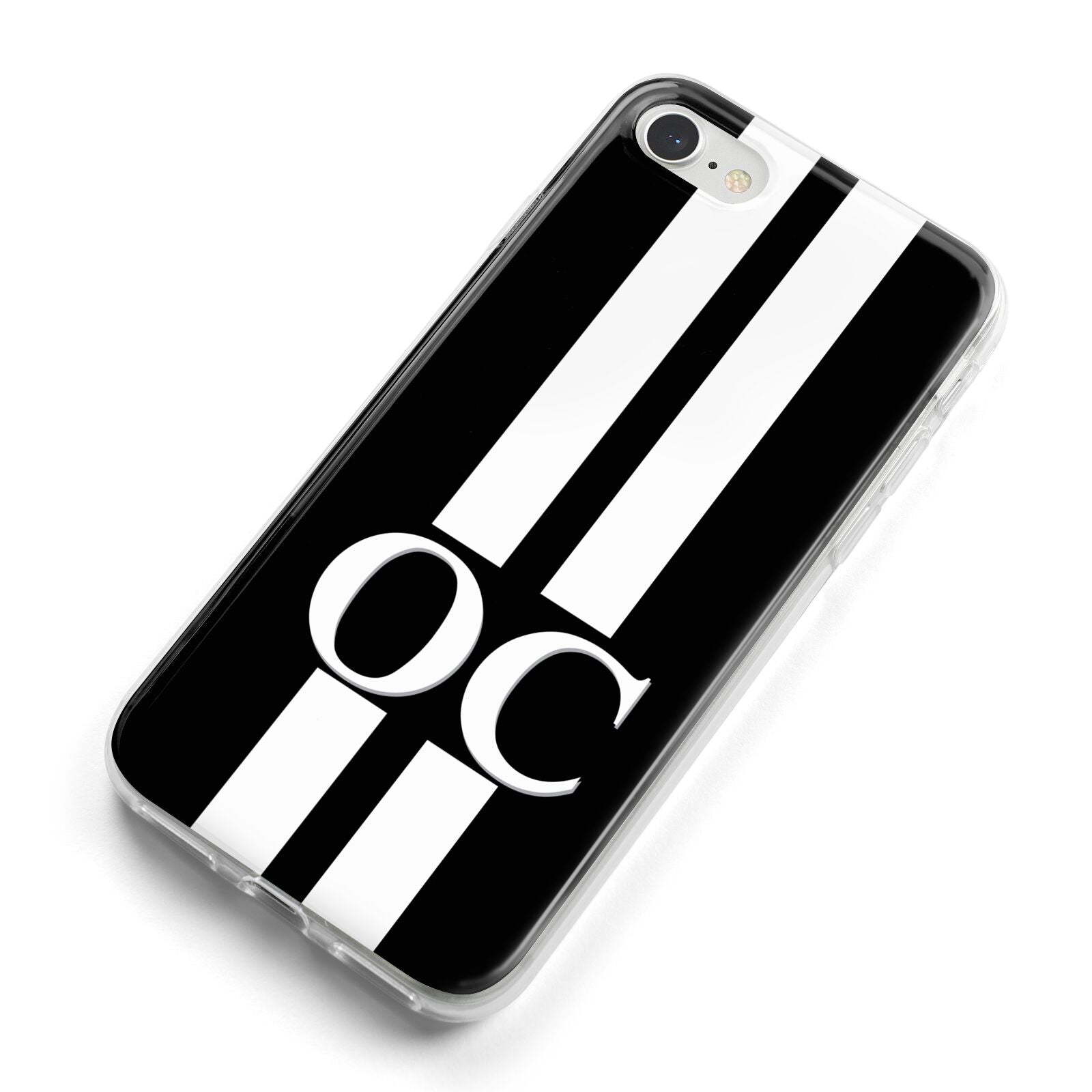 Black Personalised Initials iPhone 8 Bumper Case on Silver iPhone Alternative Image