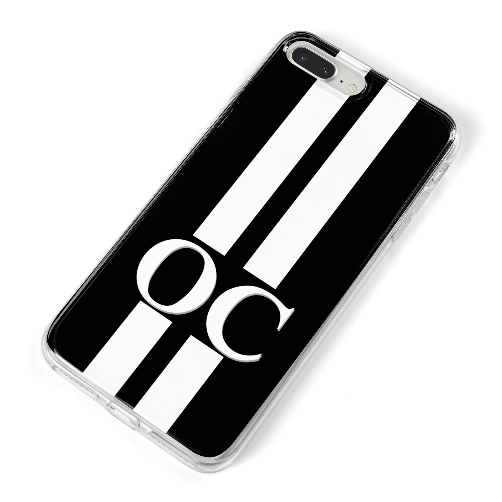 Black Personalised Initials iPhone 8 Plus Bumper Case on Silver iPhone Alternative Image
