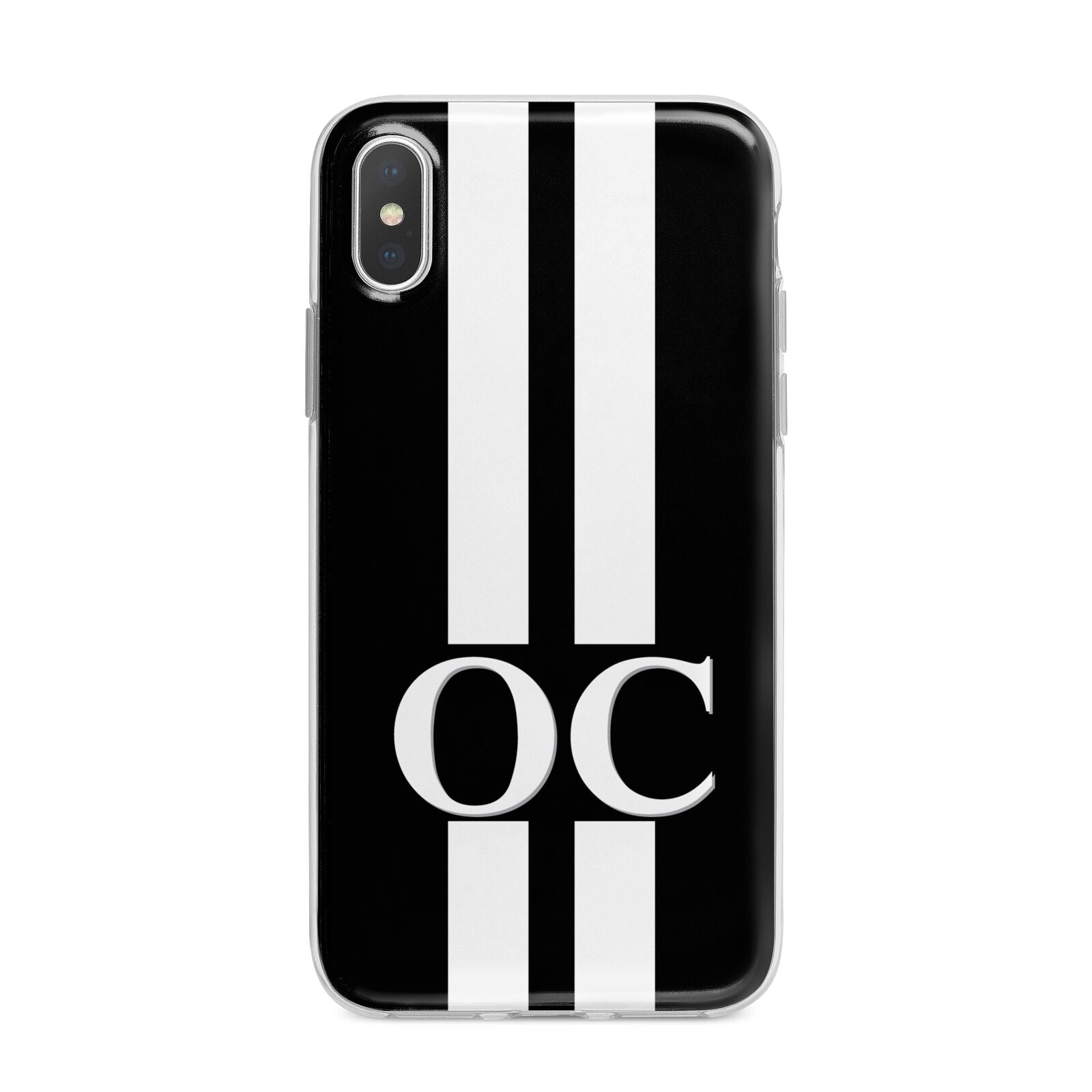 Black Personalised Initials iPhone X Bumper Case on Silver iPhone Alternative Image 1