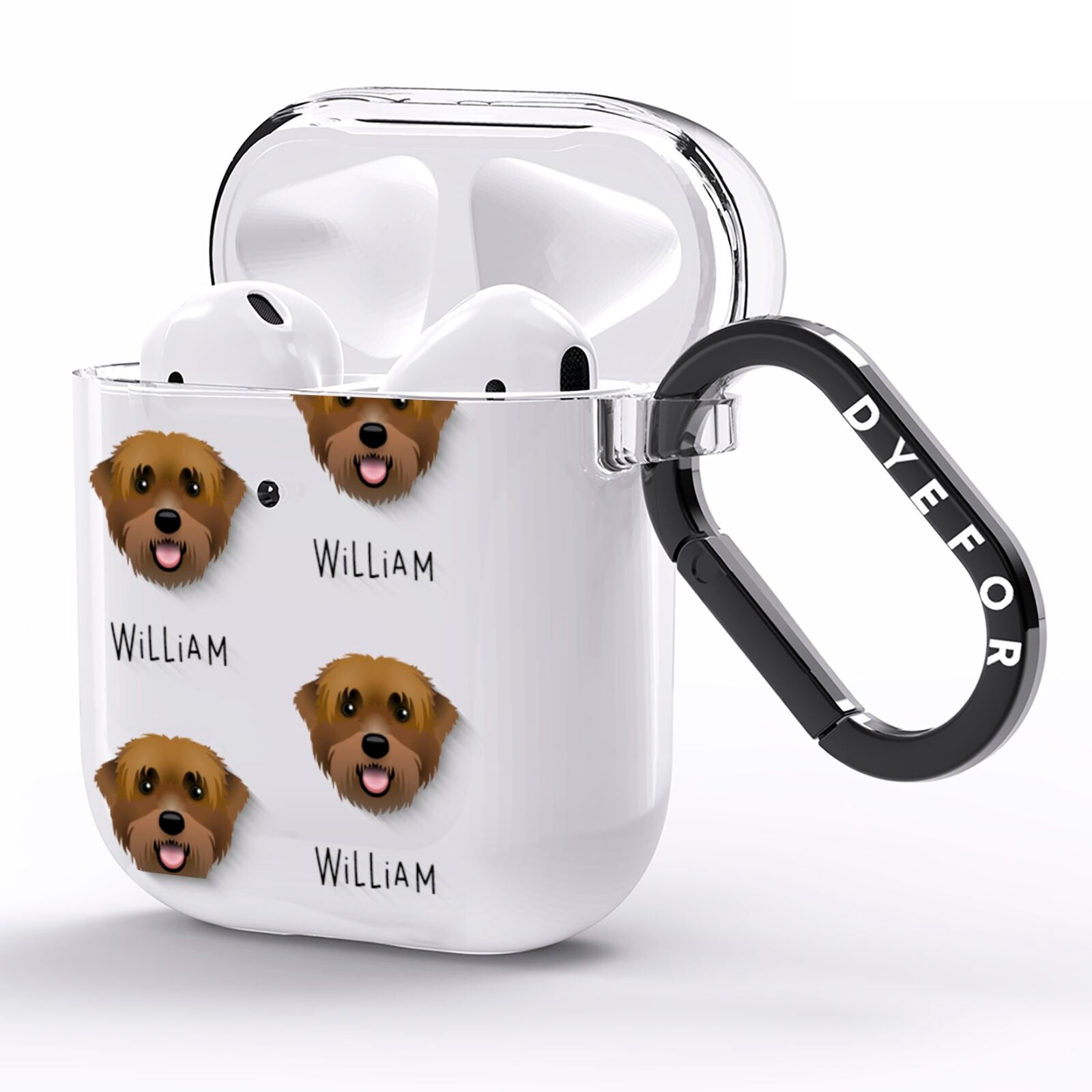 Black Russian Terrier Icon with Name AirPods Clear Case Side Image