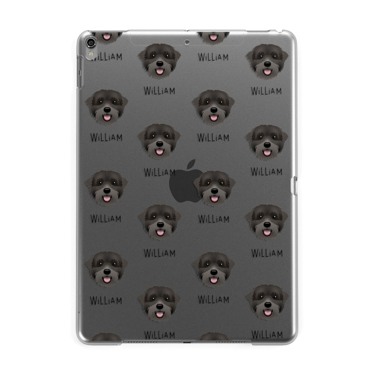 Black Russian Terrier Icon with Name Apple iPad Grey Case