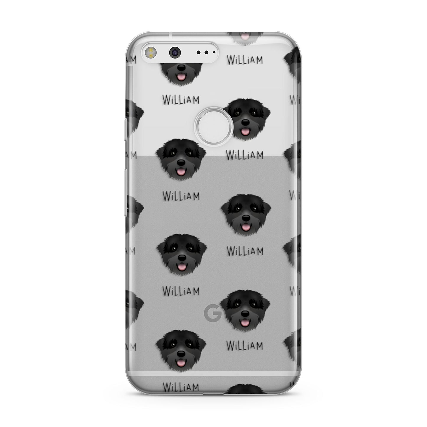 Black Russian Terrier Icon with Name Google Pixel Case