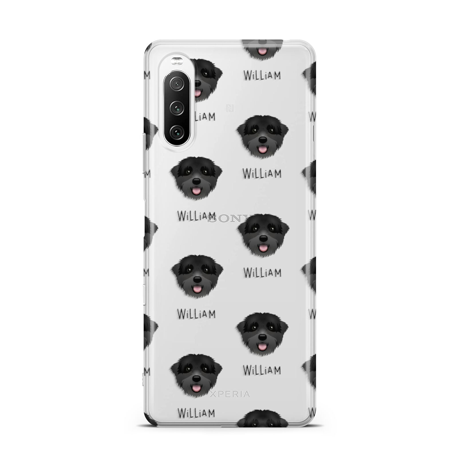 Black Russian Terrier Icon with Name Sony Xperia 10 III Case