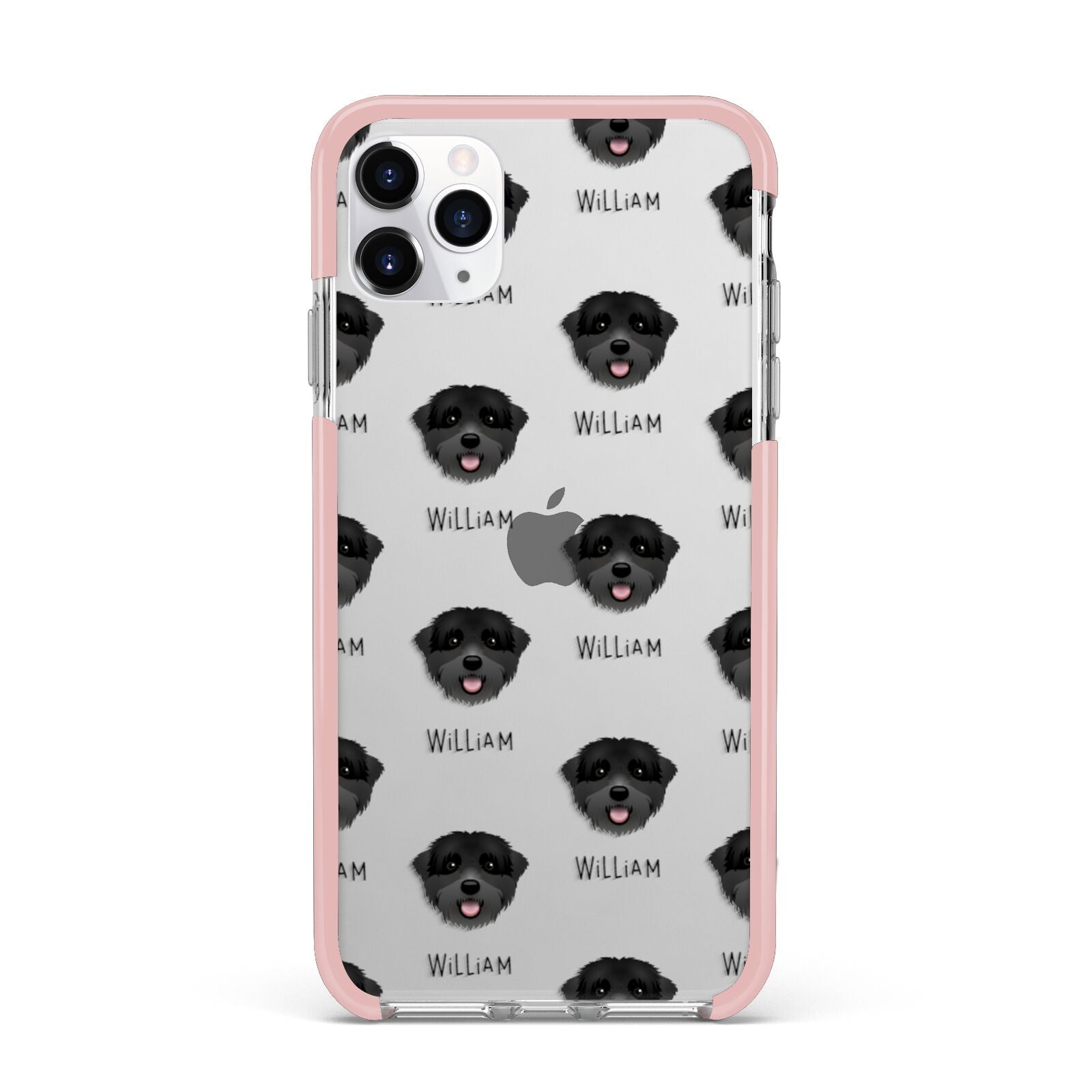 Black Russian Terrier Icon with Name iPhone 11 Pro Max Impact Pink Edge Case