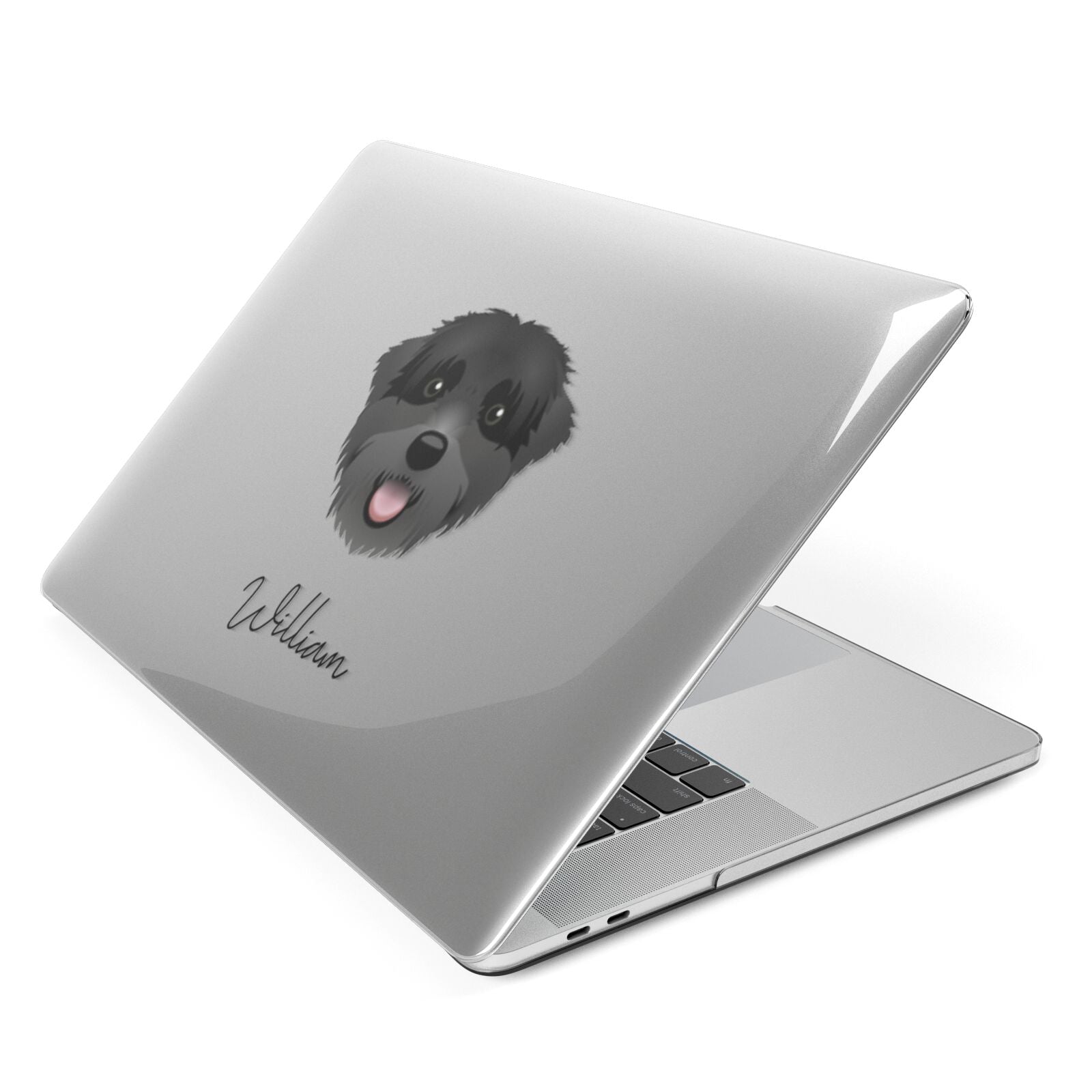 Black Russian Terrier Personalised Apple MacBook Case Side View