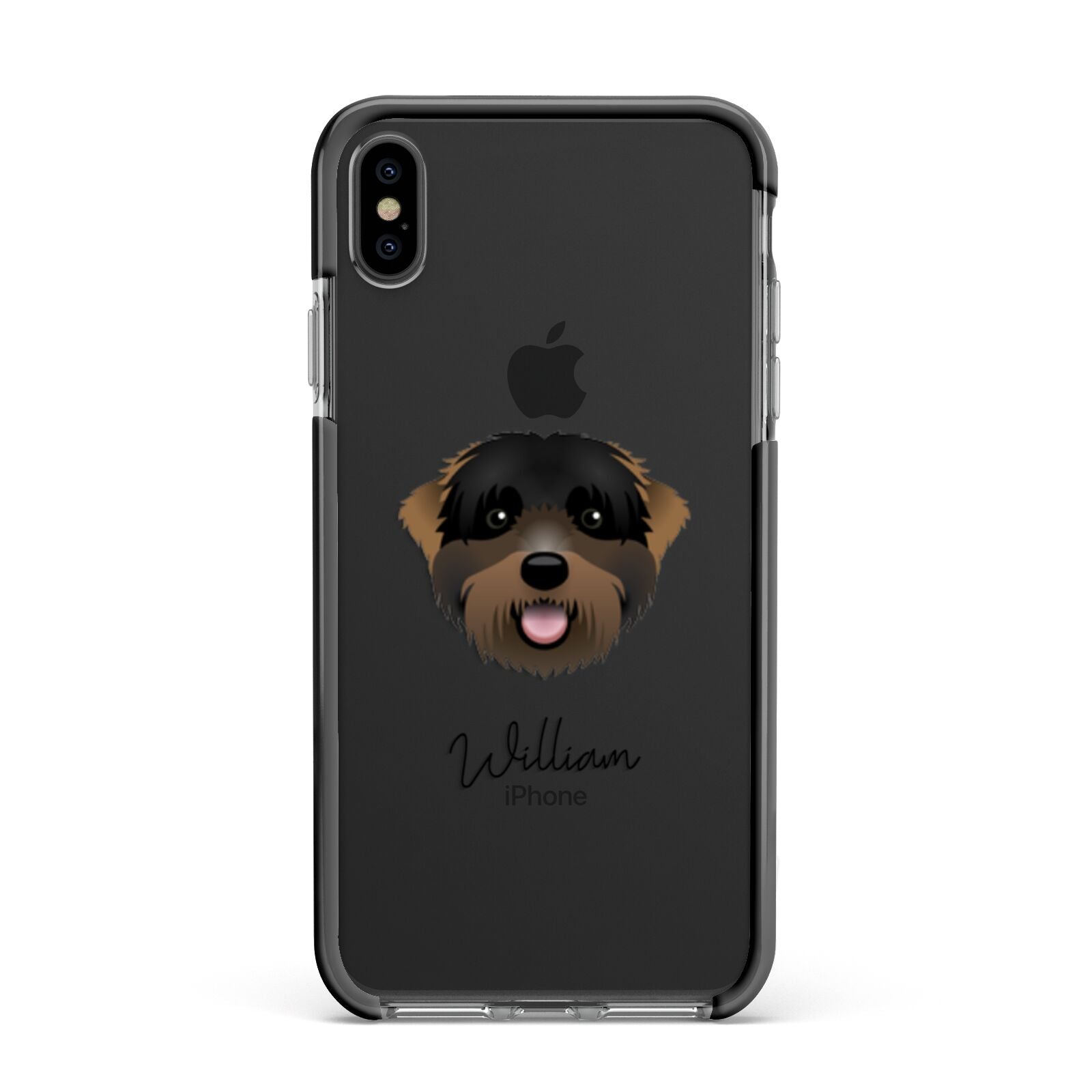 Black Russian Terrier Personalised Apple iPhone Xs Max Impact Case Black Edge on Black Phone
