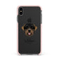 Black Russian Terrier Personalised Apple iPhone Xs Max Impact Case Pink Edge on Black Phone