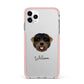 Black Russian Terrier Personalised iPhone 11 Pro Max Impact Pink Edge Case