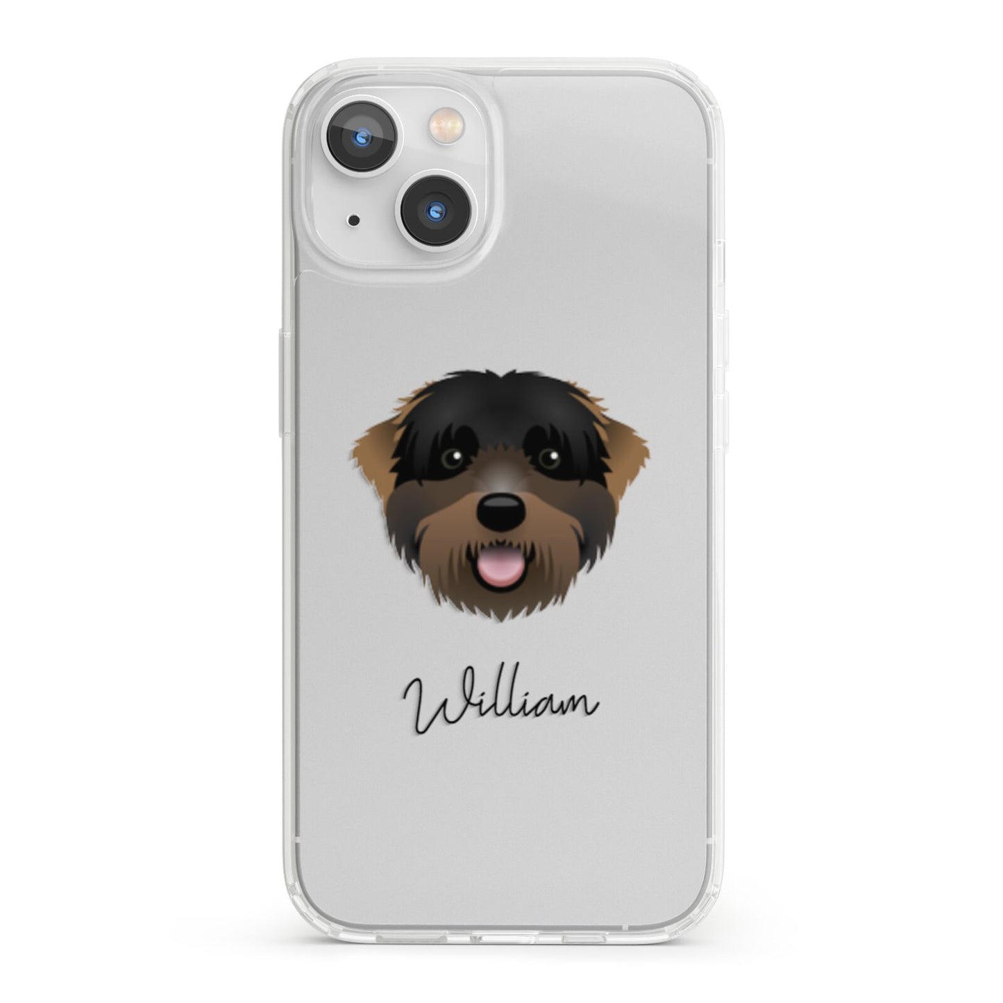 Black Russian Terrier Personalised iPhone 13 Clear Bumper Case