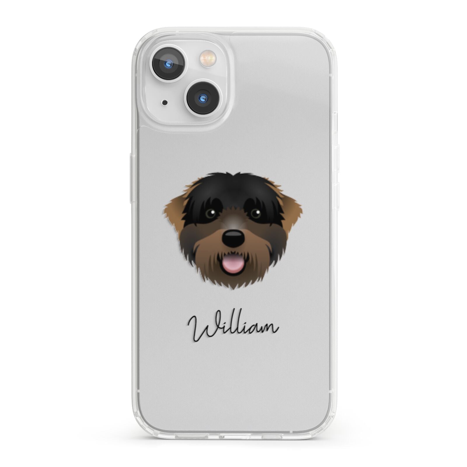 Black Russian Terrier Personalised iPhone 13 Clear Bumper Case