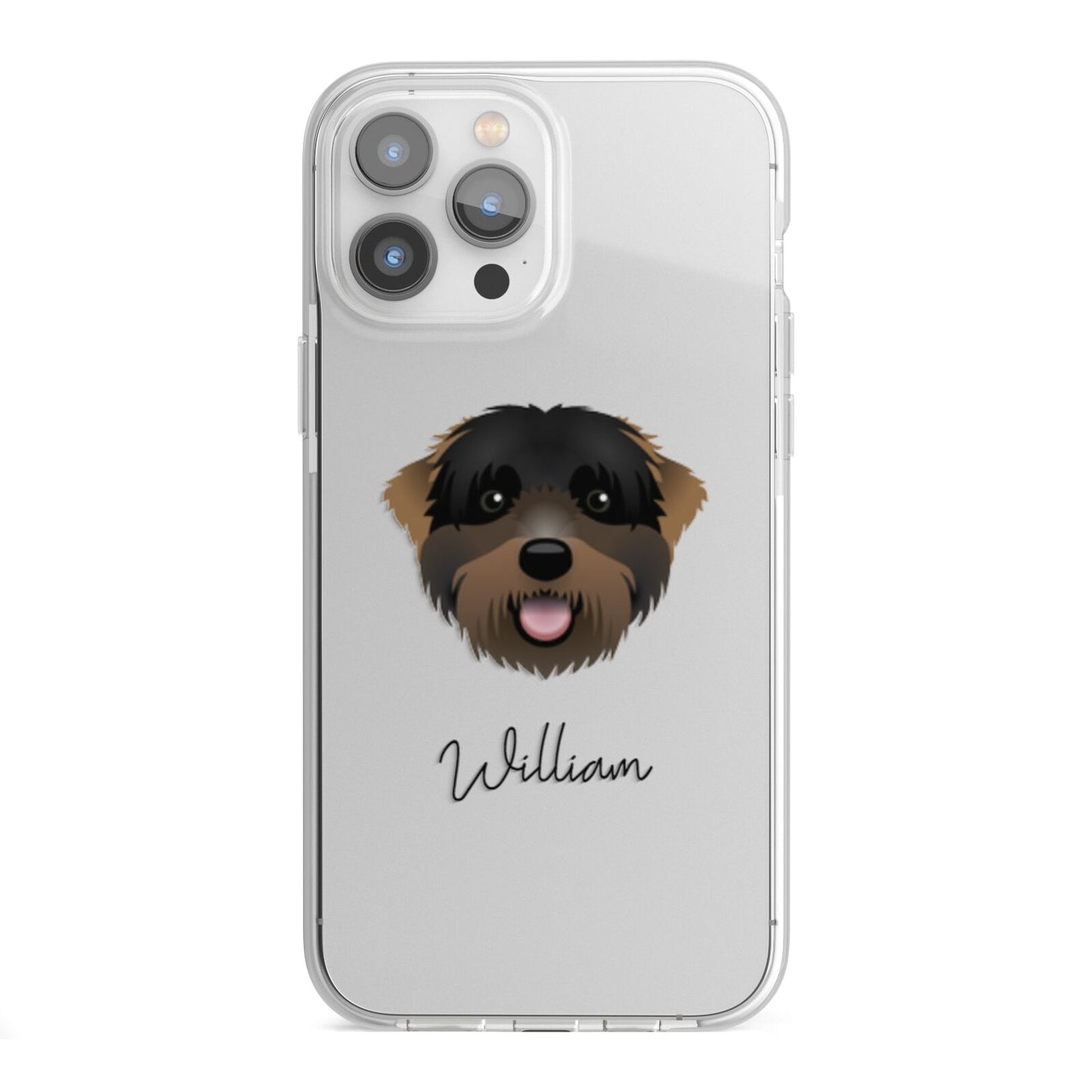 Black Russian Terrier Personalised iPhone 13 Pro Max TPU Impact Case with White Edges