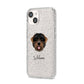 Black Russian Terrier Personalised iPhone 14 Glitter Tough Case Starlight Angled Image