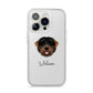 Black Russian Terrier Personalised iPhone 14 Pro Clear Tough Case Silver