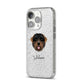 Black Russian Terrier Personalised iPhone 14 Pro Glitter Tough Case Silver Angled Image